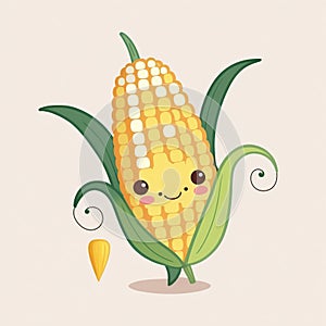 The character of a cute cob of corn