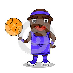 Character design African American basketball player vector illustration