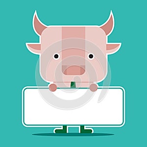 Character design and business concept. Illustration of bull symb