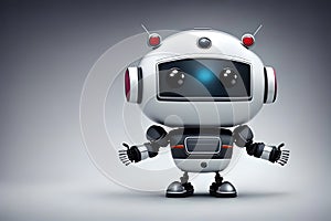 Character Design of little cute robot on isolated background toy soft smooth lighting