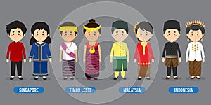 Character in Different National Costumes photo