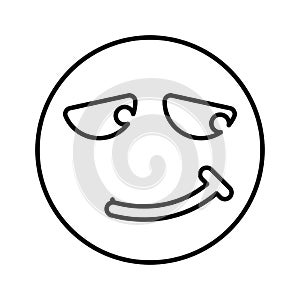 Character, disgraceful, embarrassing outline icon. Line art vector photo