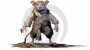 Rat Knight Artwork By Mike Mignola - Detailed Illustration Of A Rat In Troubadour Style photo