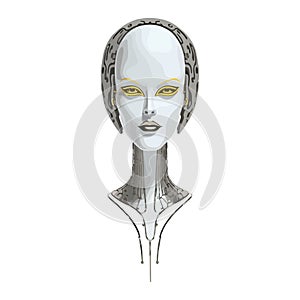 Character face in futuristic virtual style. cyber punk illustration