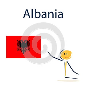 Character with the flag of Albania