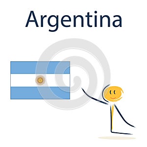 Character with the flag of Argentina