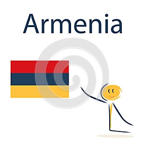 Character with the flag of Armenia