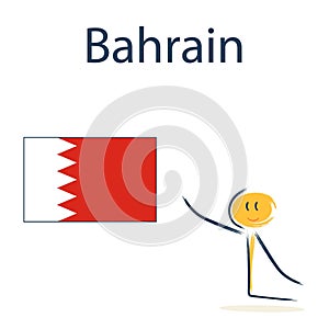 Character with the flag of Bahrain