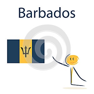 Character with the flag of Barbados