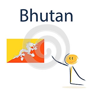 Character with the flag of Bhutan