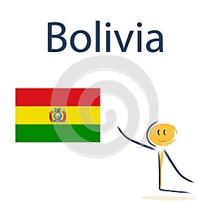 Character with the flag of Bolivia