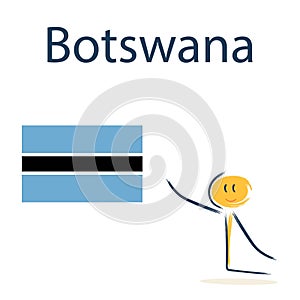 Character with the flag of Botswana