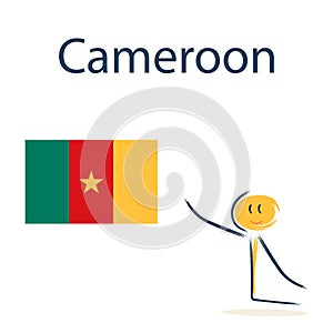 Character with the flag of Cameroon