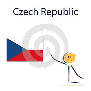 Character with the flag of Czech Republic