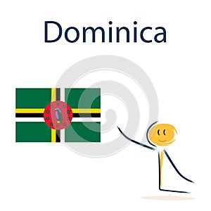 Character with the flag of Dominica