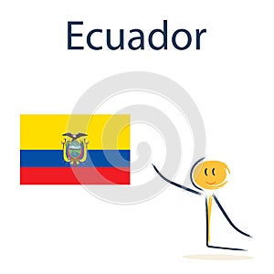Character with the flag of Ecuador