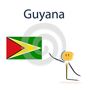 Character with the flag of Guyana