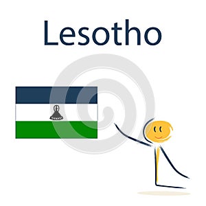 Character with the flag of Lesotho