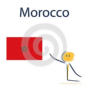 Character with the flag of Morocco