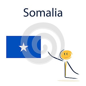 Character with the flag of Somalia