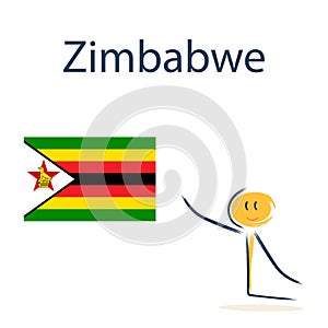 Character with the flag of Zimbabwe