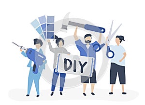 Character illustration of DIY home improvement concept