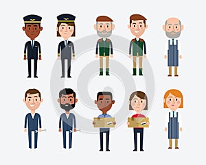 Character Illustrations Depicting Assorted Occupations