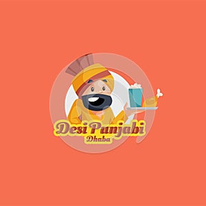 Desi punjabi dhaba vector mascot logo photo