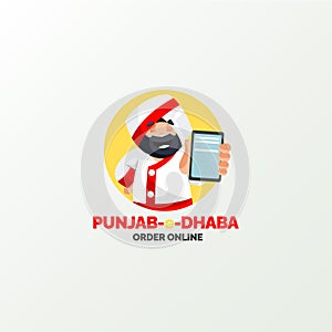 Punjab-e-dhaba order online vector mascot logo photo