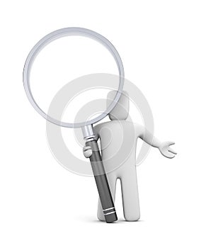 Character and magnify glass