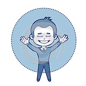 Character manager smiling