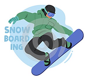 Character Navigates Downhill Slopes And Perform Thrilling Tricks in a Snowboarding Exhilarating Winter Sport