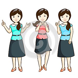 Character office women in pack