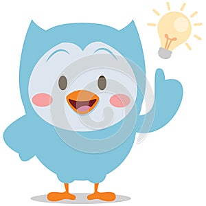 Character owl with idea vector
