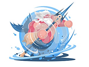 Character poseidon with trident