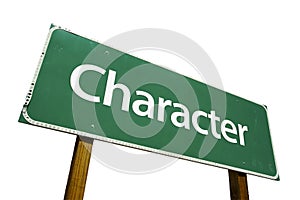 Character road sign