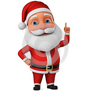 Character Santa Claus shows thumb up. 3d rendering illustration for advertising