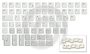 Character set made of keyboard keys