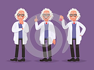Character set of a scientist. Discovery in science photo