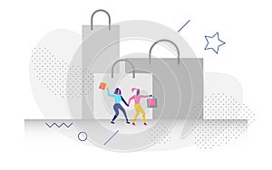 Character in shopping concept illustration