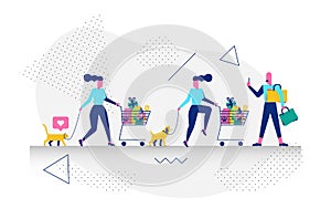 Character in shopping concept illustration