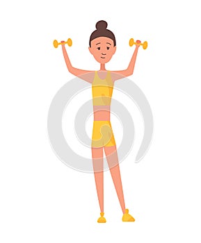 Character sportswoman profession. Woman worker occupation in the uniform. Isolated vector illustration in cartoon style