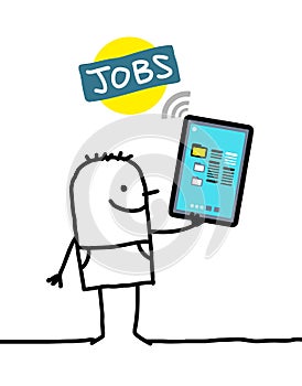 Character with tablet - jobs