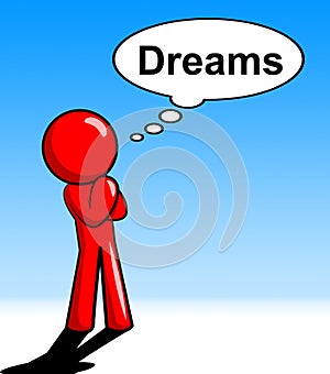 Character Thinking Dreams Shows Consider Consideration And Daydream photo