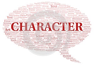 Character typography word cloud create with the text only