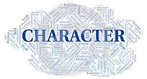 Character typography word cloud create with the text only