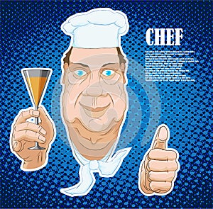 A drawn character winemaker drunk at work