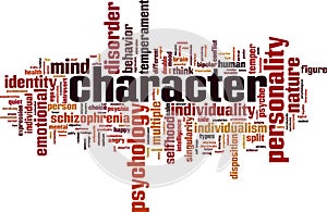 Character word cloud concept