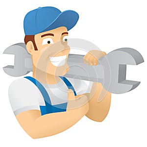 Character of workman,plumber,construction,repair. photo