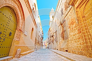Characteristic alley of Ir-Rabat, Gozo, Malta photo